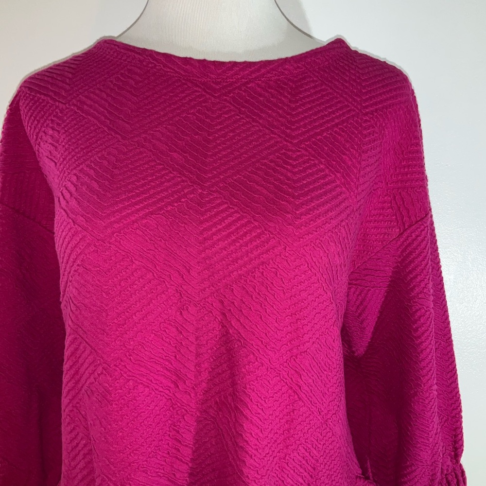 Anthropologie Magenta Peplum Blouse - Picture 5 of 11